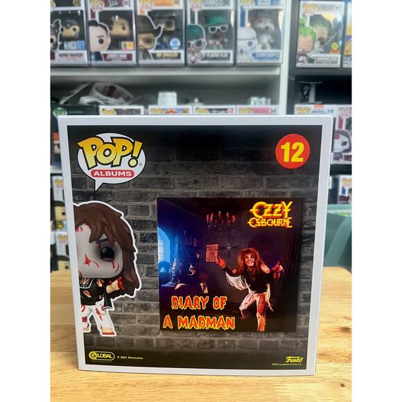2 Ozzy Osbourne Funko Pop Albums Diary Madman FLOCKED (FUZZY) Bark Moon #12 #60 - Picture 5 of 11